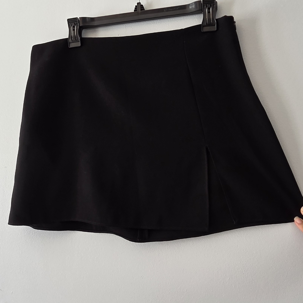 Zara Black Skirt With Side-Slit Size XL